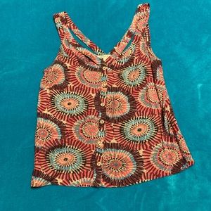 Pink and blue pattered tank